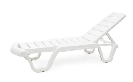Лежак Бриз с регулируемой спинкой белый 